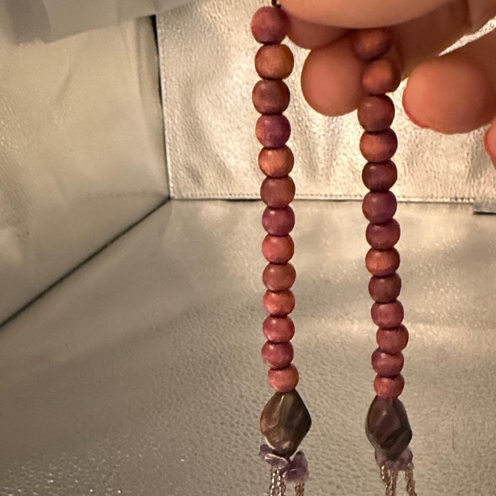 Amethyst and beaded long gorgeous necklace.